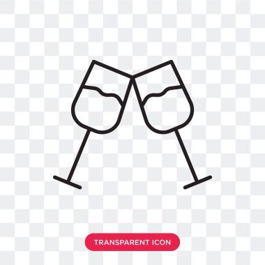 Saydam arka plan üzerinde Champa izole şampanya vektör simgesi