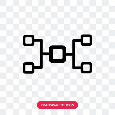 Hiyerarşik yapısı vektör simgesi üzerinde şeffaf backg izole