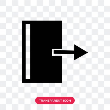 Saydam arka plan üzerinde çıkış logosu d izole vektör simge çıkmak