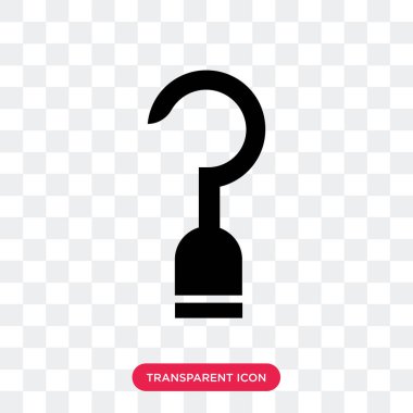 Saydam arka plan üzerinde kanca logosu d izole vektör simge kanca