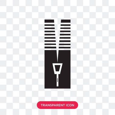 Saydam arka plan üzerinde posta izole fermuar aracı vektör simgesi