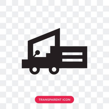 Saydam arka plan üzerinde Forklif izole forklift vektör simgesi