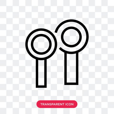 Büyüteç Camı vektör simgesi üzerinde şeffaf arka plan izole,