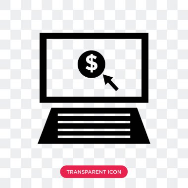 Vektör ikonuna tıklayın başına ödeme şeffaf arka plan üzerinde Pa izole.