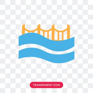 Saydam arka plan üzerinde köprü lo izole köprü vektör simgesi