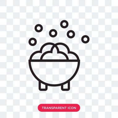 Saydam arka plan üzerinde Cauldro izole kazan vektör simgesi