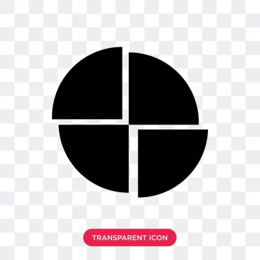 Saydam arka plan üzerinde pasta ch izole pasta grafiği vektör simgesi