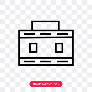 Evrak Çantası'nı vektör simge şeffaf arka plan üzerinde Briefc izole