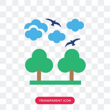 Saydam arka plan üzerinde ağaçlar logo izole ağaçlar vektör simgesi