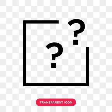 saydam arka plan üzerinde qu izole soru işareti vektör simgesi