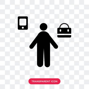 Saydam arka plan üzerinde Busi izole iş adamı vektör simgesi