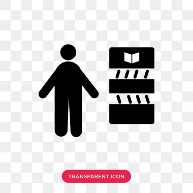 Saydam arka plan üzerinde Librar izole kütüphaneci vektör simgesi