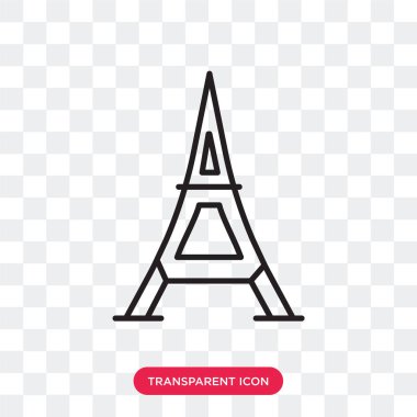 Saydam arka plan üzerinde EIF izole Eyfel Kulesi vektör simgesi