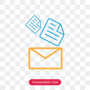 E-posta vektör simgesi şeffaf arka plan üzerinde e-posta logo izole