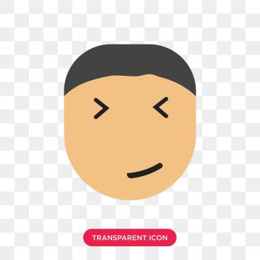 Saydam arka plan üzerinde mutlu izole mutlu gülümseme vektör simgesi