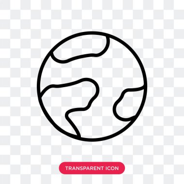 Planet earth vektör simgesini şeffaf arka plan üzerinde Pla izole