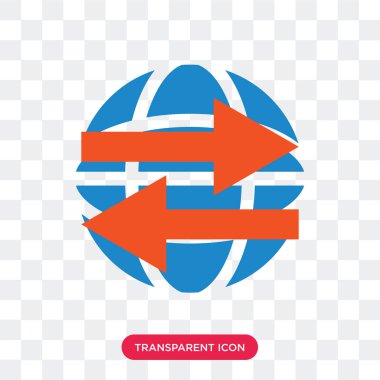 Küresel dağıtım vektör simgesi üzerinde şeffaf backgrou izole