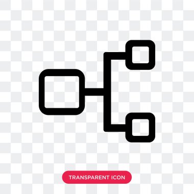 Hiyerarşik yapısı vektör simgesi üzerinde şeffaf backg izole