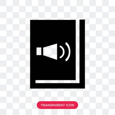 Saydam arka plan üzerinde ses izole sesli kitap vektör simgesi