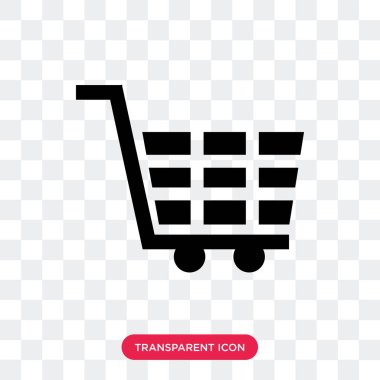 Saydam arka plan üzerinde Sh izole alışveriş sepeti vektör simgesi