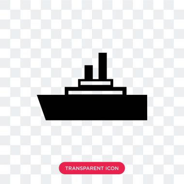 Saydam arka plan üzerinde gemi logosu d izole vektör simge gemi