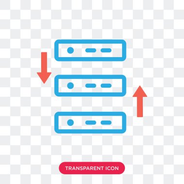 Saydam arka plan üzerinde sunucu lo izole sunucu vektör simgesi