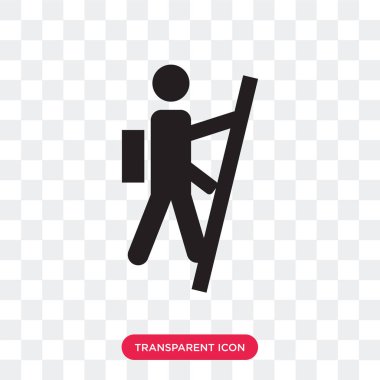 Saydam arka plan üzerinde izole vektör simge hiking lo Hiking