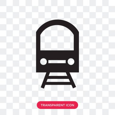 Saydam arka plan üzerinde izole demiryolu vektör simgesine Tren