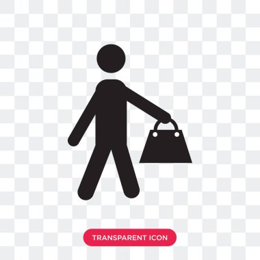 Alışveriş torbaları vektör simgesi üzerinde şeffaf arka plan izole