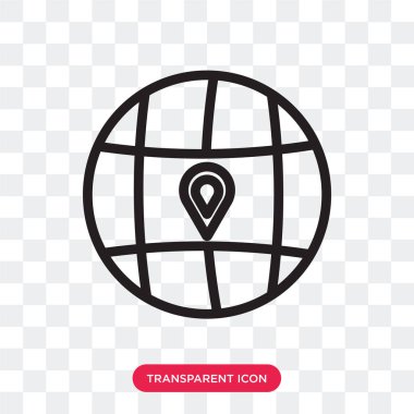 Saydam arka plan üzerinde Worldw izole dünya çapında vektör simgesi