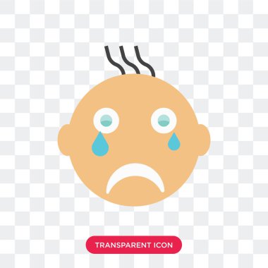 Saydam arka plan üzerinde Cry izole ağlayan gülümseme vektör simgesi