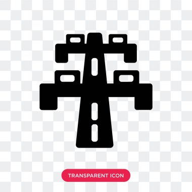 Saydam arka plan üzerinde otoyol izole otoyol vektör simgesi 