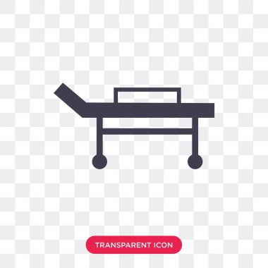 Saydam arka plan üzerinde Stretc izole sedye vektör simgesi