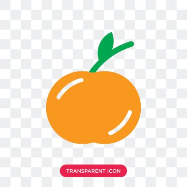 Saydam arka plan üzerinde şeftali logo izole şeftali vektör simgesi