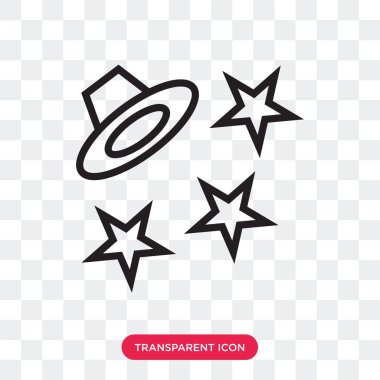 Sihirli şapka vektör simge şeffaf arka plan üzerinde Magic izole 