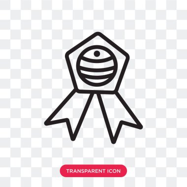 Saydam arka plan üzerinde rozet logo izole rozet vektör simgesi