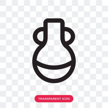 Saydam arka plan üzerinde vazo logosu d izole vazo vektör simgesi