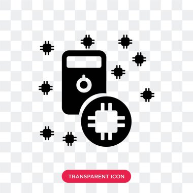 Saydam arka plan üzerinde Cpu logo des izole Cpu vektör simgesi