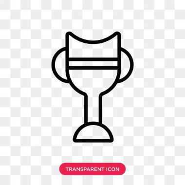 Saydam arka plan üzerinde kupa lo izole kupa vektör simgesi