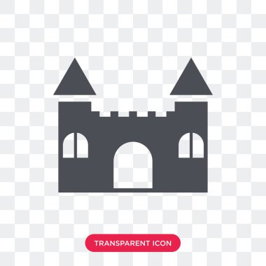 Saydam arka plan üzerinde kale lo izole Castle vektör simgesi