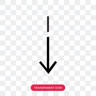 Slim şeffaf arka plan üzerinde Slim d izole vektör simgesi aşağı