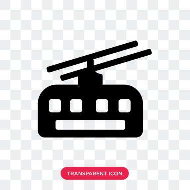 Saydam arka plan üzerinde kablo izole teleferik vektör simgesi 