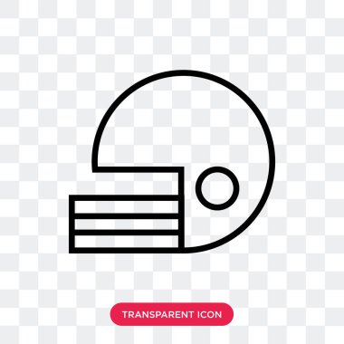 Saydam arka plan üzerinde izole futbol kask vektör simgesi, 