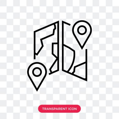 Şeffaf arka plan, harita logo des izole vektör simge göster