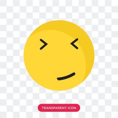 Saydam arka plan üzerinde Fain izole belli belirsiz bir gülümseme vektör simgesi