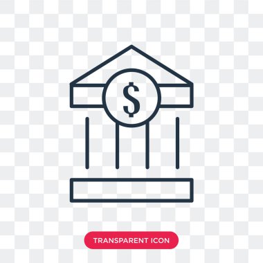 Saydam arka plan üzerinde bankacılık logo tasarımı izole bankacılık vektör simgesi