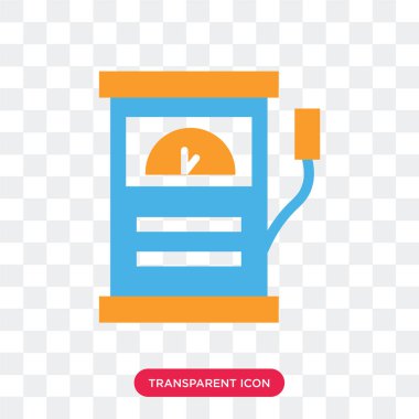 Saydam arka plan üzerinde gaz izole benzin istasyonu vektör simgesi 