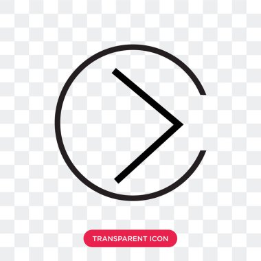 Saydam arka plan üzerinde Righ izole sağ ok vektör simgesi