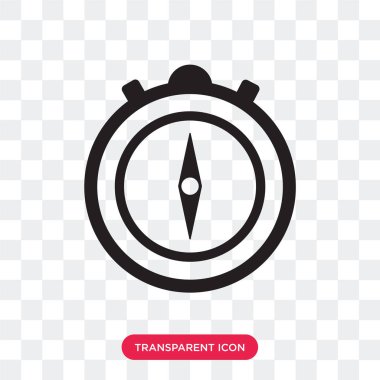 Saydam arka plan üzerinde pusula izole pusula vektör simgesi 