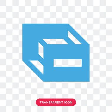 Saydam arka plan üzerinde küp logosu d izole vektör simge küp